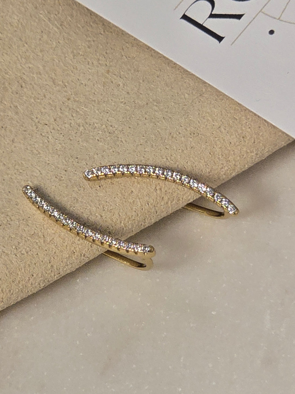 Dainty Pavé Ear Climbers – 14kt Gold Plated Sterling Silver Constellation Earrings