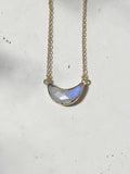 Crescent Moonstone Eclipse Necklace – 14kt Gold Plated Sterling Silver