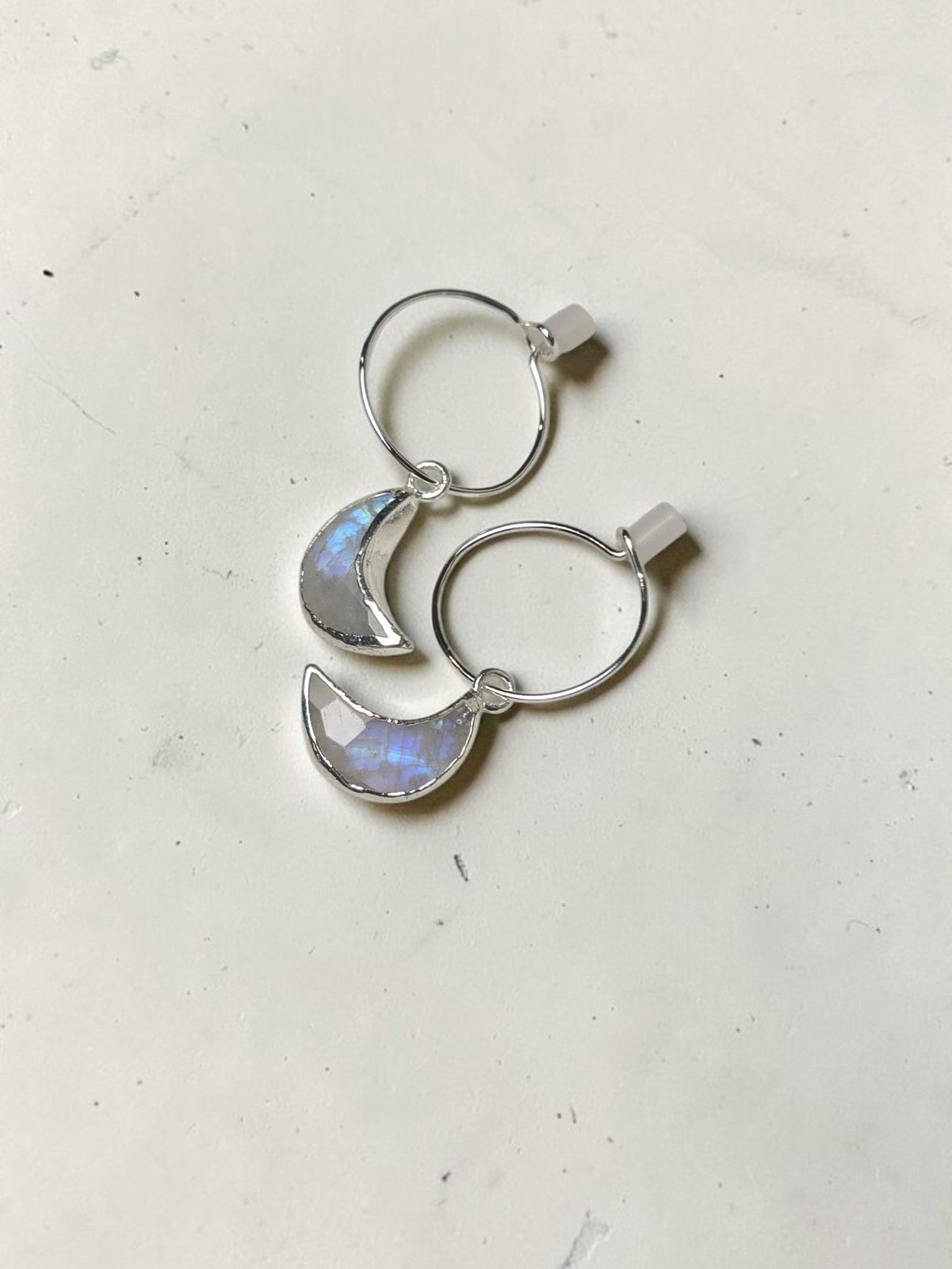 Selene Crescent Hoops in 925 Sterling Silver – Whimsical Celestial Earrings