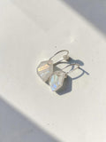 Geometric Moonstone Drop Huggie Earrings – 925 Sterling Silver Mini Hoops