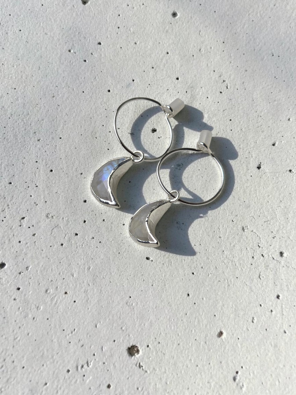 Selene Crescent Hoops in 925 Sterling Silver – Whimsical Celestial Earrings