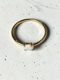 reveriebygemma fire opal stacking ring featuring a lab-created opal set in 14kt gold plated sterling silver